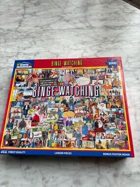 White Mountain Puzzles-Binge-Watching- 1000 pc Puzzle -
